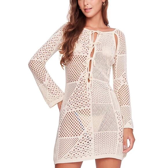Capittana Women's Hope Crochet Swim Cove Up Dress Ivory Size Medium NWT - Picture 1 of 12